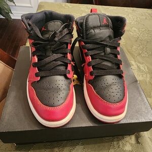 Jordan 1's  Black and Red Sneakers